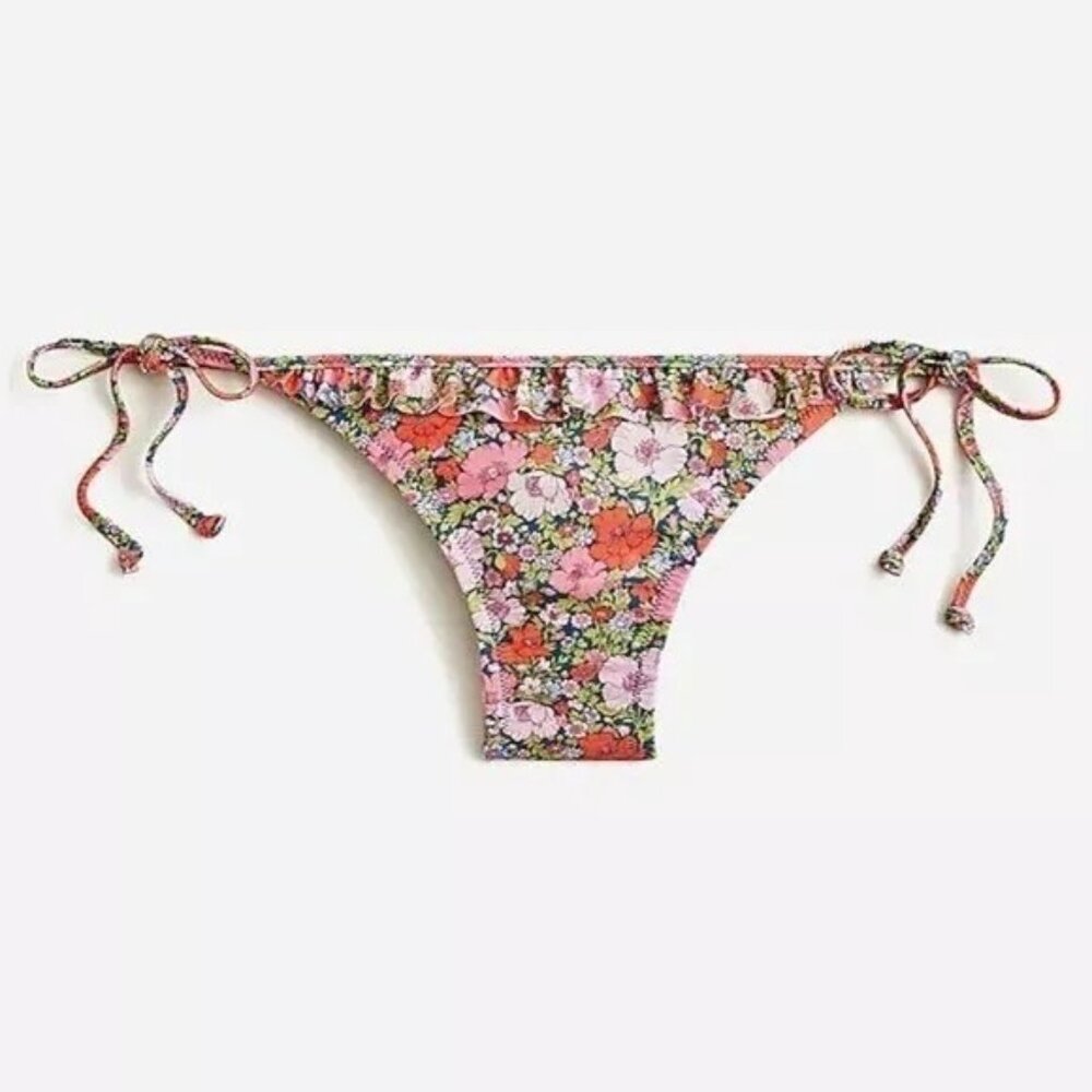 J.Crew String Hipster Full Coverage Ruffle Swim Bikini Bottom Liberty Pink 3X